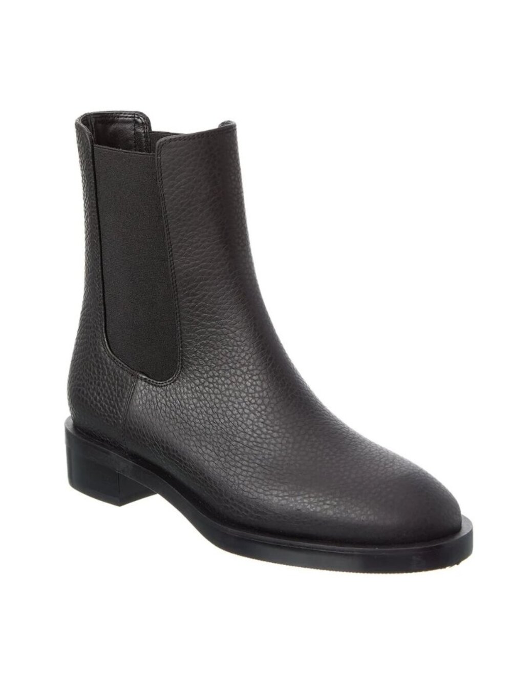 $650 STUART WEITZMAN Lenora PEBBLED Leather Chelsea Bootie BLACK 11.5 (PD13)